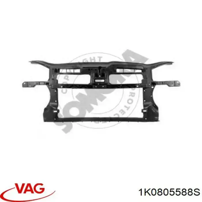 1K0805588S VAG Suporte do radiador montado (painel de montagem de fixação das luzes)