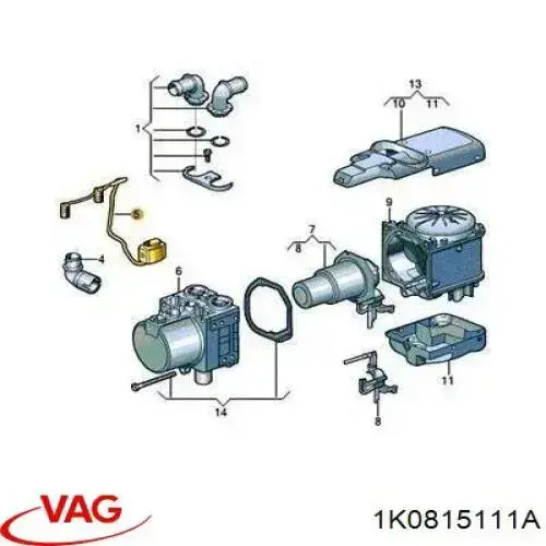 1K0815111A VAG Sensor de temperatura da mistura de ar
