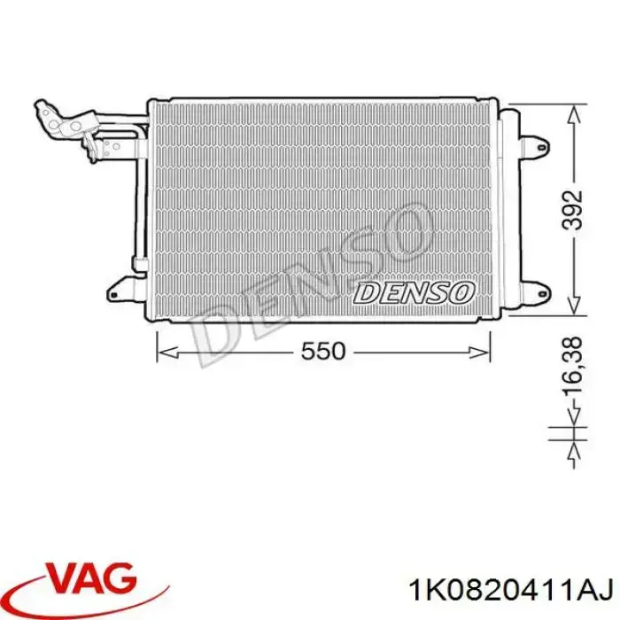Radiador de aparelho de ar condicionado VAG 1K0820411AJ preço, a partir de 78,32 USD