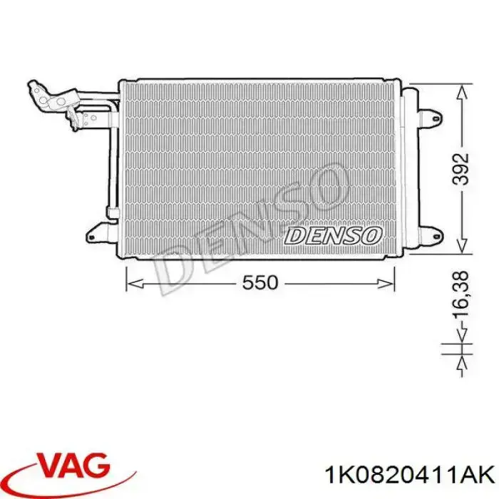 Compre 1K0820411AK VAG Radiador de aparelho de ar condicionado