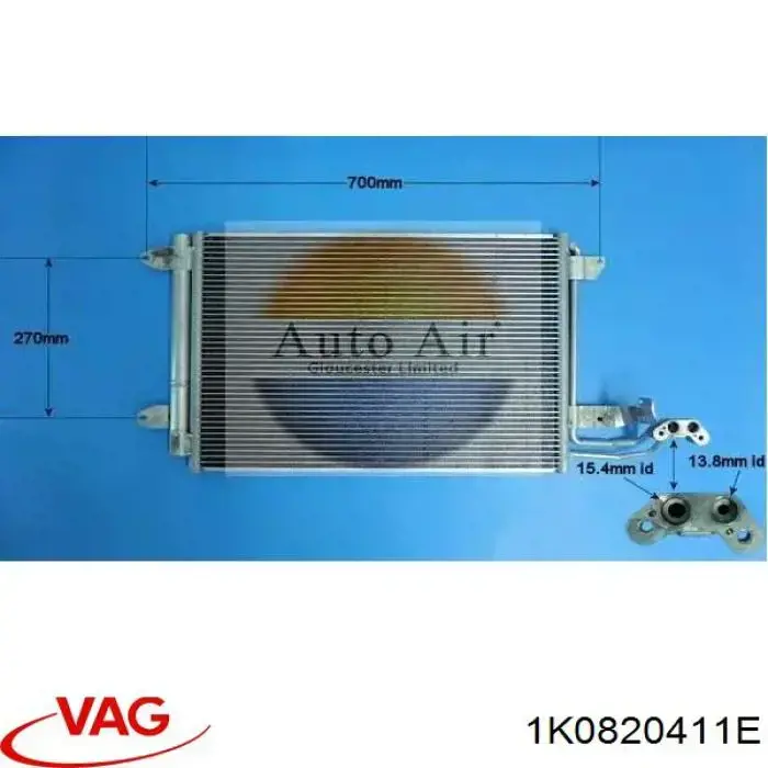 Compre 1K0820411E VAG Radiador de aparelho de ar condicionado