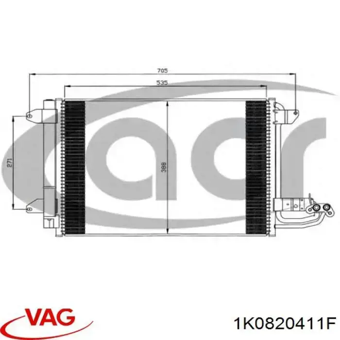 Compre 1K0820411F VAG Radiador de aparelho de ar condicionado