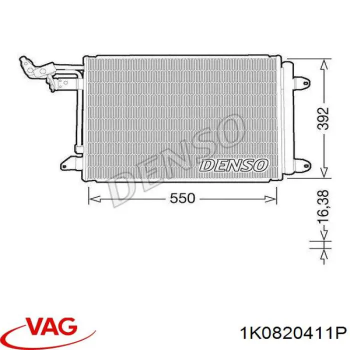 Compre 1K0820411P VAG Radiador de aparelho de ar condicionado