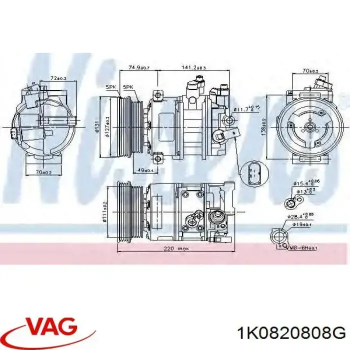 Compre 1K0820808G VAG Compressor de aparelho de ar condicionado