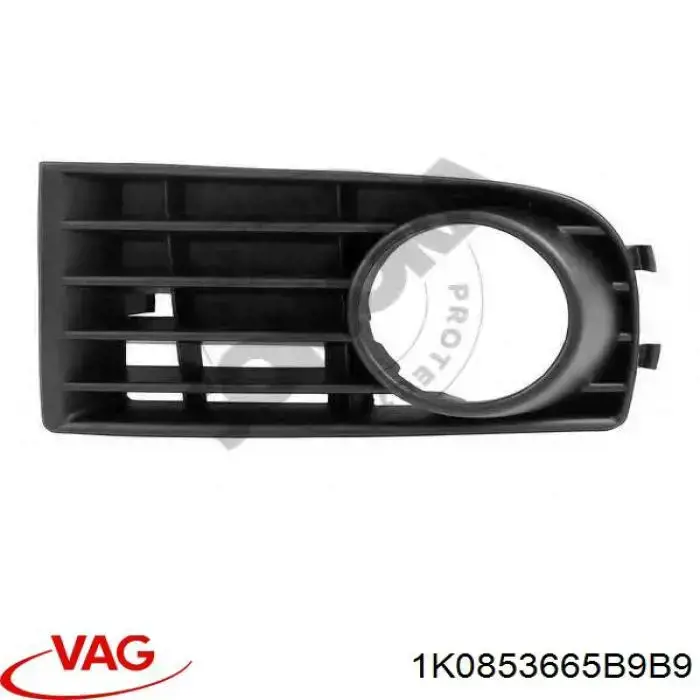 Compre 1K0853665B9B9 VAG Tampão (grelha) das luzes de nevoeiro do pára-choque dianteiro esquerdo