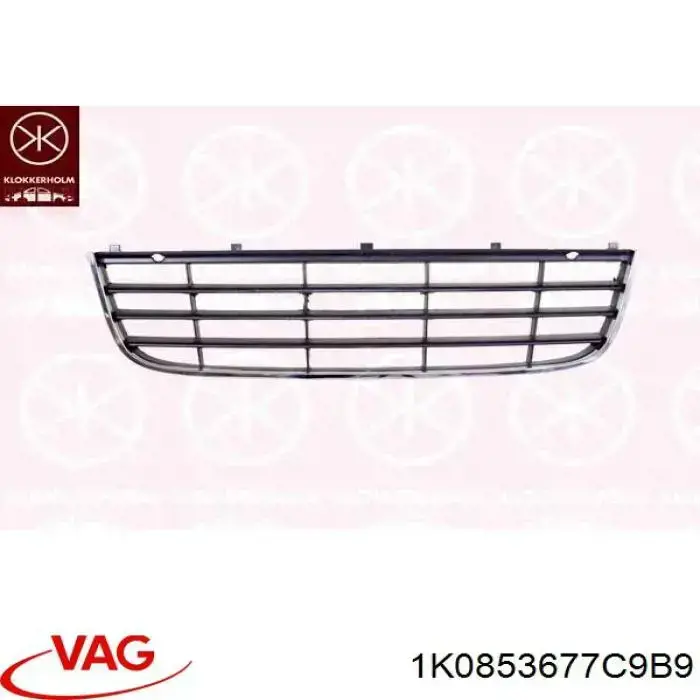 Compre 1K0853677C9B9 VAG Grelha central do pára-choque dianteiro