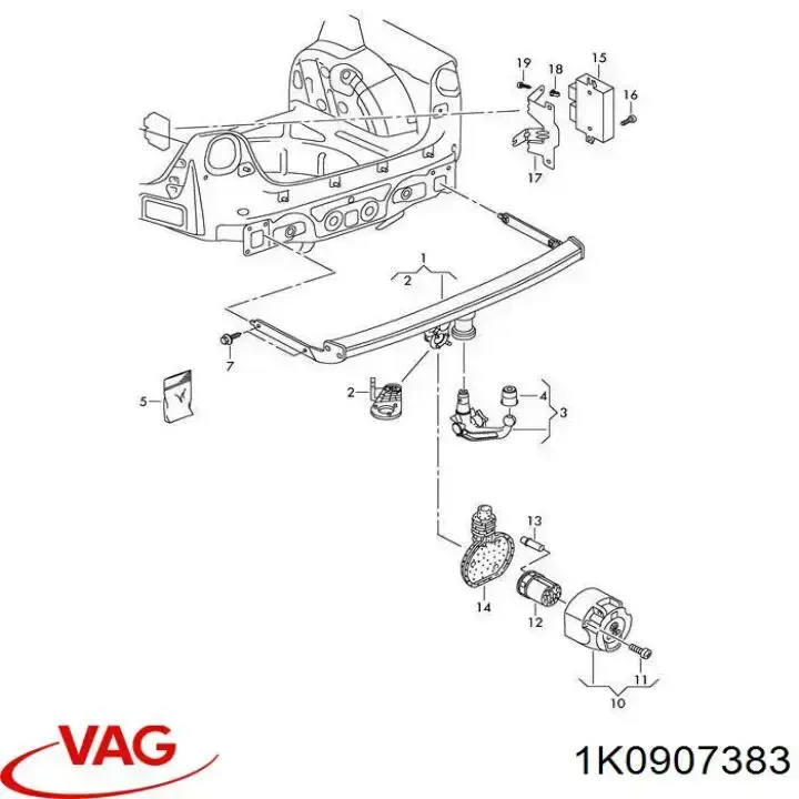 Compre 1K0907383 VAG Unidade de controlo de gancho de reboque