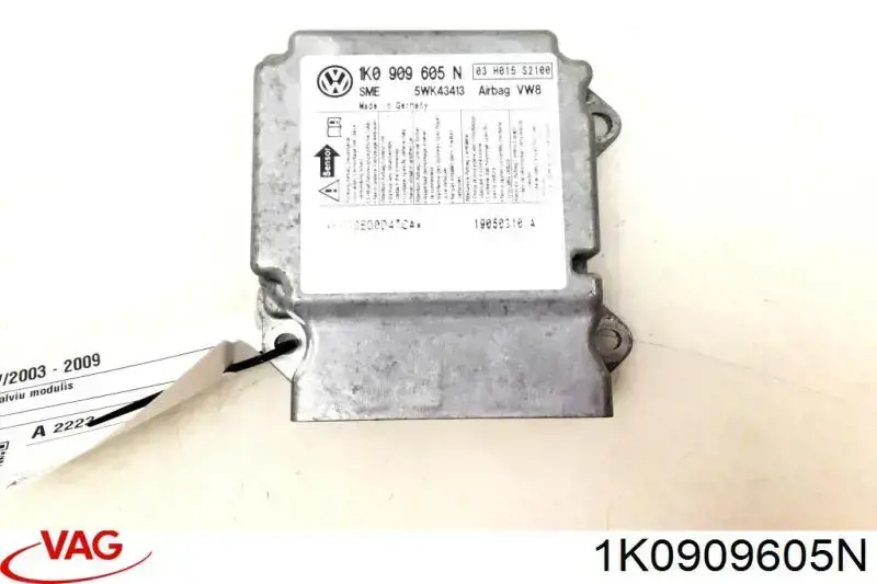 Módulo processador de controlo da bolsa de ar (Centralina eletrônica AIRBAG) VAG 1K0909605N preço, a partir de 49,40 USD