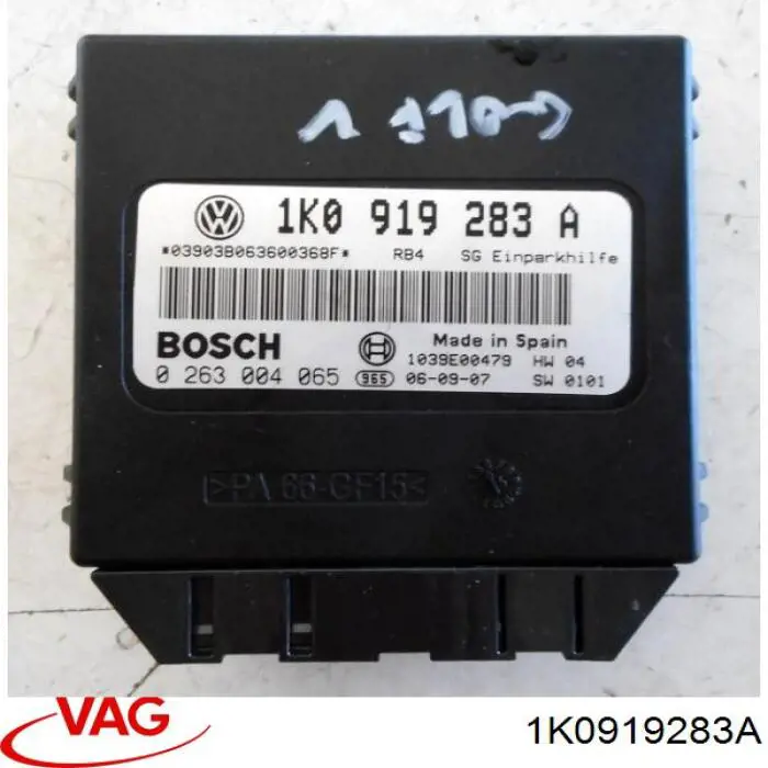 1K0919283A VAG Módulo de direção (Centralina eletrônica) de sensor de estacionamento