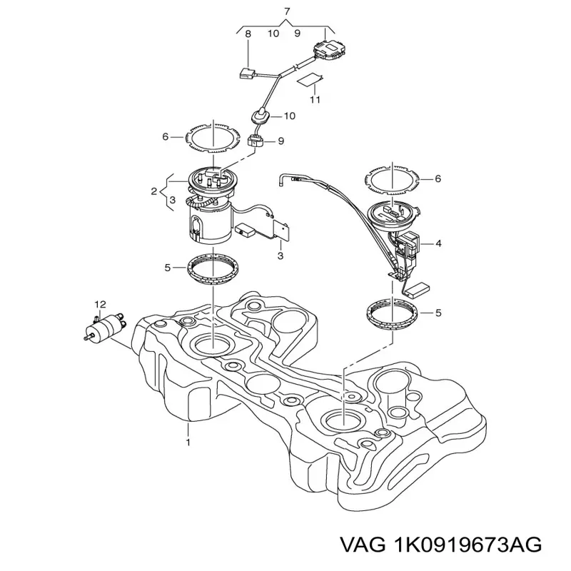 Sensor do nível de combustível no tanque VAG 1K0919673AG preço, a partir de 214,44 USD