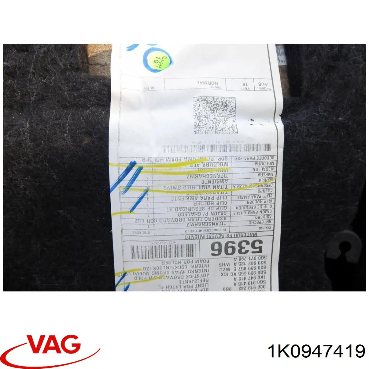 Compre 1K0947419 VAG Retrorrefletor dianteiro esquerdo