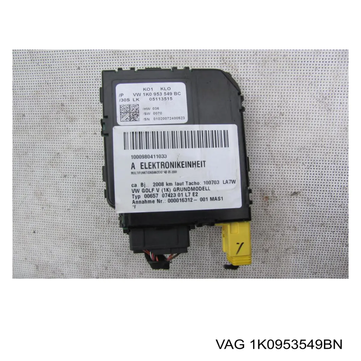 1K0953549BN VAG Módulo de direção (Centralina eletrônica) dos interruptores instalados na coluna da direção