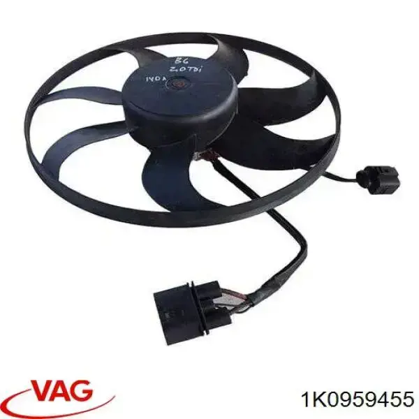 Difusor do radiador de esfriamento, montado com motor e roda de aletas VAG 1K0959455