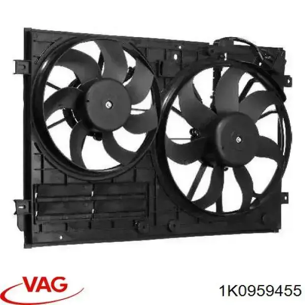 Compre 1K0959455 VAG Difusor do radiador de esfriamento, montado com motor e roda de aletas