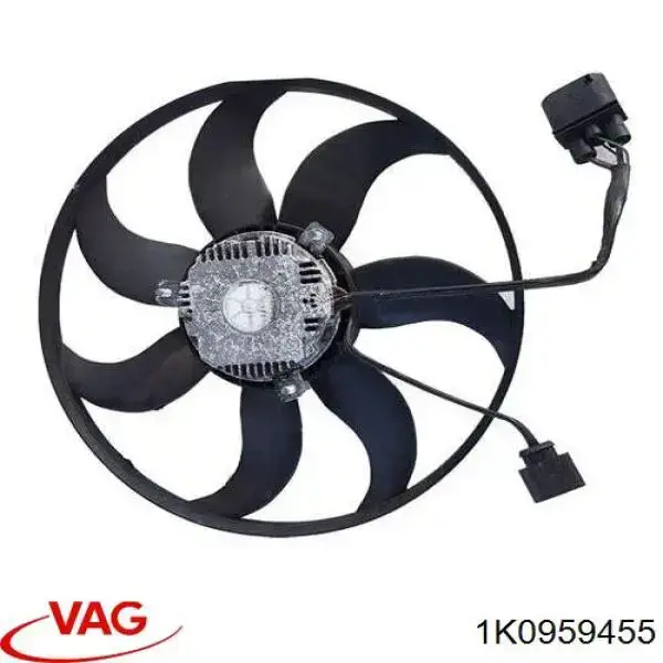Compre 1K0959455 VAG Difusor do radiador de esfriamento, montado com motor e roda de aletas
