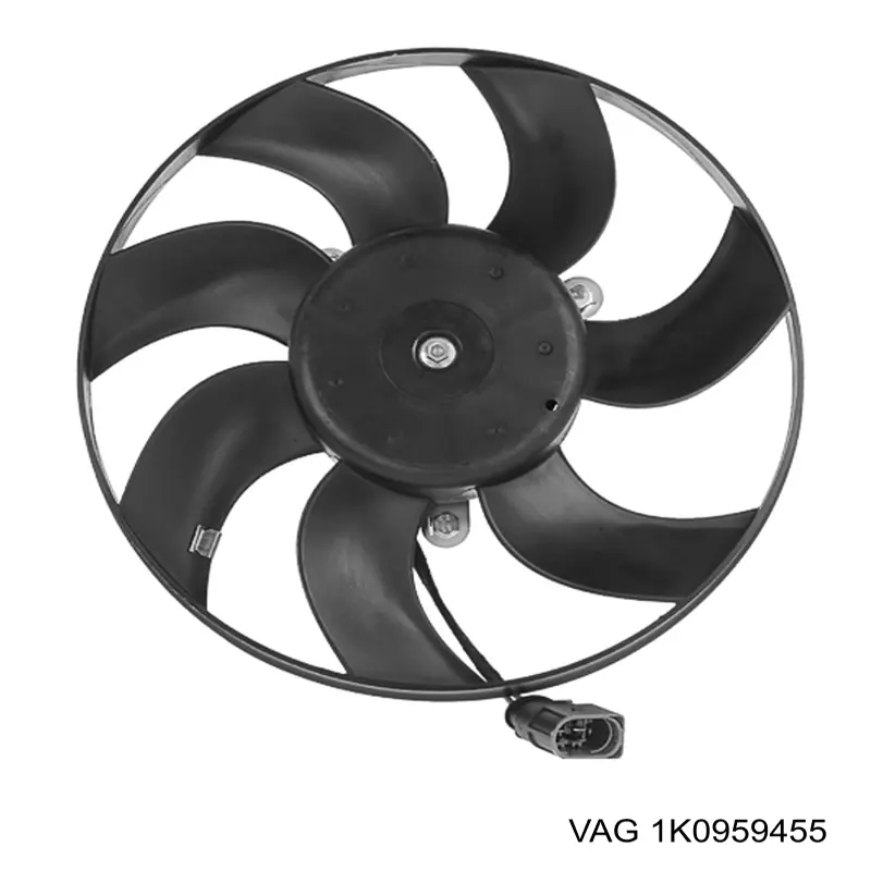 1K0959455 VAG Difusor do radiador de esfriamento, montado com motor e roda de aletas