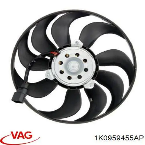 1K0959455AP VAG Ventilador elétrico de esfriamento montado (motor + roda de aletas) direito