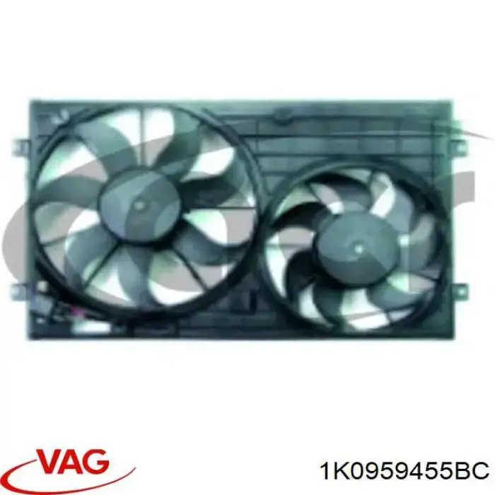 Ventilador elétrico de esfriamento montado (motor + roda de aletas) esquerdo VAG 1K0959455BC preço, a partir de 78,32 USD