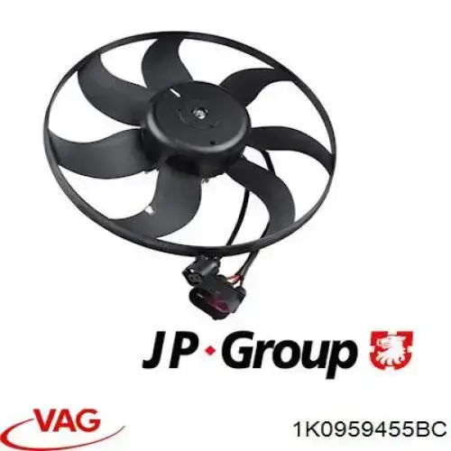 Ventilador elétrico de esfriamento montado (motor + roda de aletas) esquerdo VAG 1K0959455BC preço, a partir de 96,01 USD