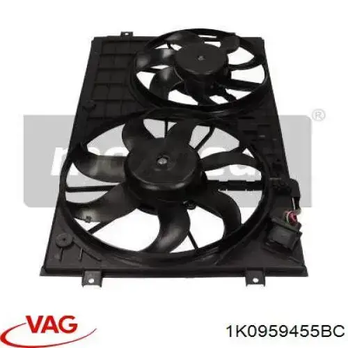 Compre 1K0959455BC VAG Ventilador elétrico de esfriamento montado (motor + roda de aletas) esquerdo