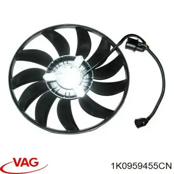 1K0959455CN VAG Ventilador elétrico de esfriamento montado (motor + roda de aletas) esquerdo