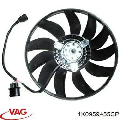1K0959455CP VAG Ventilador elétrico de esfriamento montado (motor + roda de aletas) esquerdo