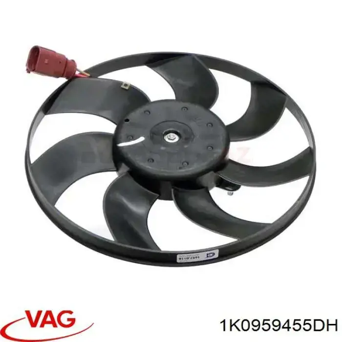 1K0959455DH VAG Ventilador elétrico de esfriamento montado (motor + roda de aletas) direito
