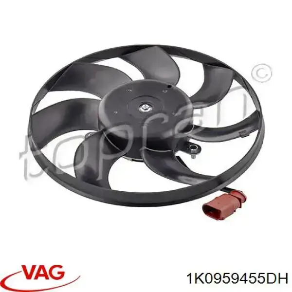Compre 1K0959455DH VAG Ventilador elétrico de esfriamento montado (motor + roda de aletas) direito