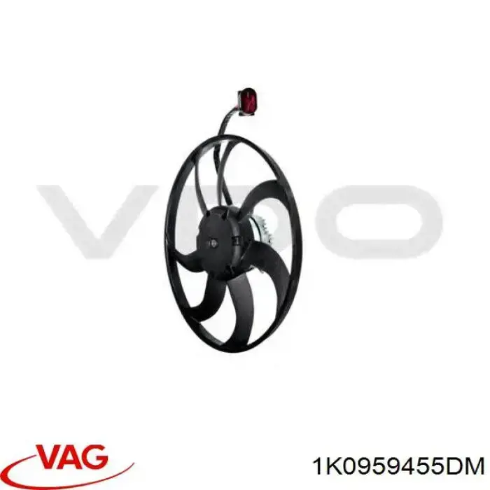 Ventilador elétrico de esfriamento montado (motor + roda de aletas) esquerdo VAG 1K0959455DM preço, a partir de 129,40 USD
