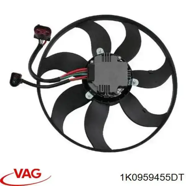 1K0959455DT VAG Ventilador elétrico de esfriamento montado (motor + roda de aletas) esquerdo