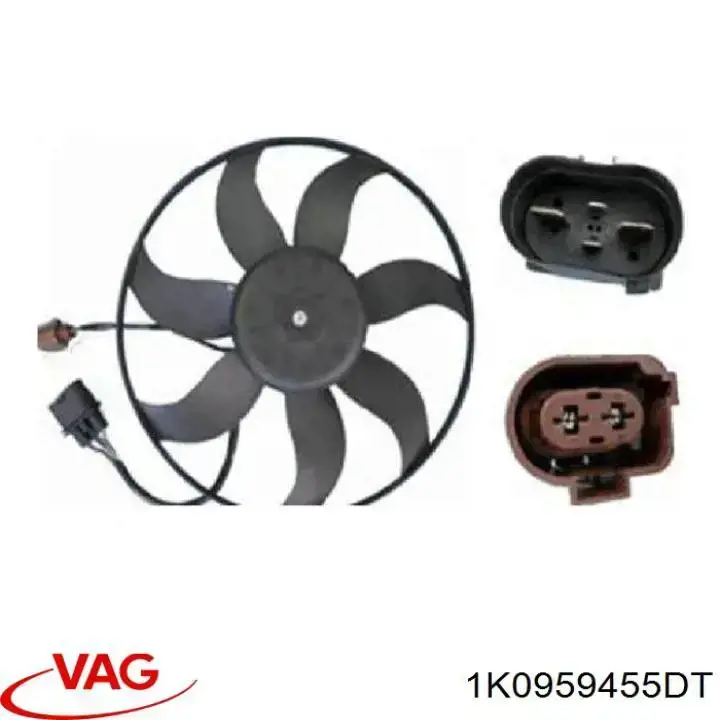 Compre 1K0959455DT VAG Ventilador elétrico de esfriamento montado (motor + roda de aletas) esquerdo