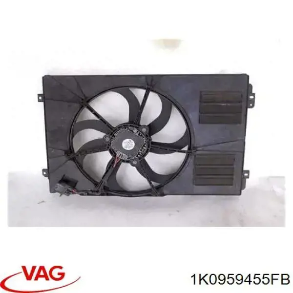 1K0959455FB VAG Ventilador elétrico de esfriamento montado (motor + roda de aletas) esquerdo