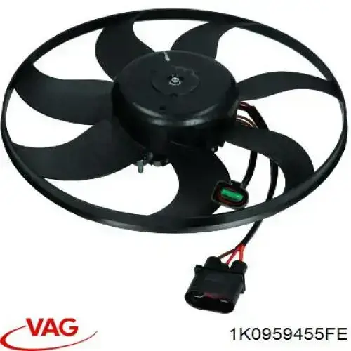Compre 1K0959455FE VAG Ventilador elétrico de esfriamento montado (motor + roda de aletas) esquerdo