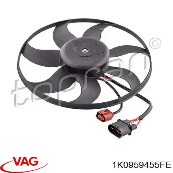 Ventilador elétrico de esfriamento montado (motor + roda de aletas) esquerdo VAG 1K0959455FE preço, a partir de 44,41 USD