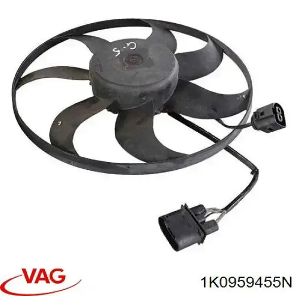 1K0959455N VAG Ventilador elétrico de esfriamento montado (motor + roda de aletas) esquerdo