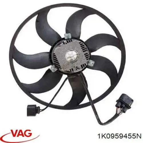 Ventilador elétrico de esfriamento montado (motor + roda de aletas) esquerdo VAG 1K0959455N preço, a partir de 102,33 USD
