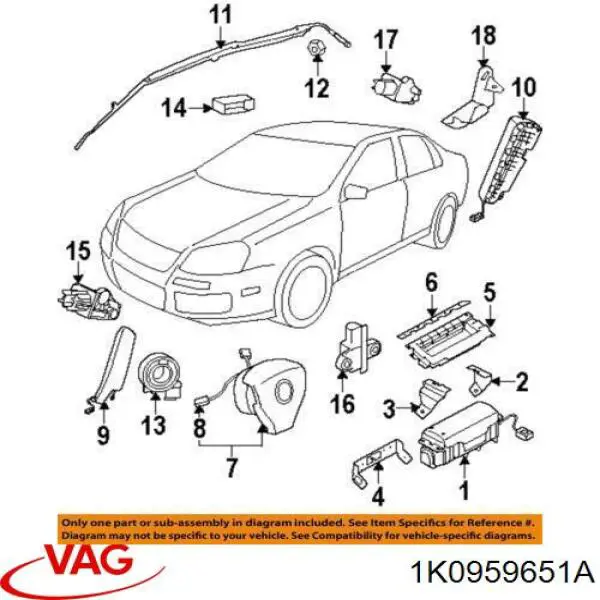  VAG 1K0959651A preço, a partir de 86,43 USD