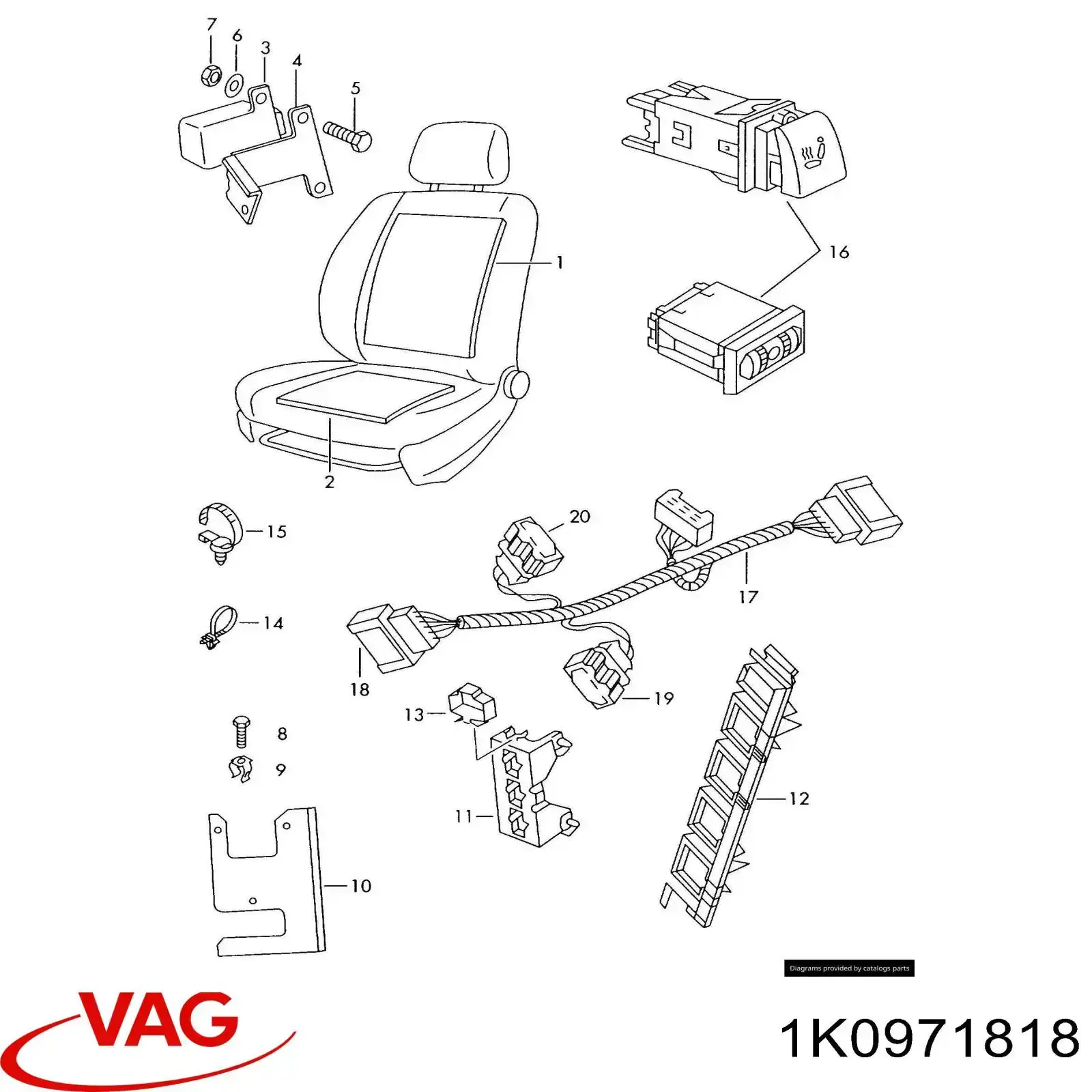  VAG 1K0971818 preço, a partir de 1,99 USD