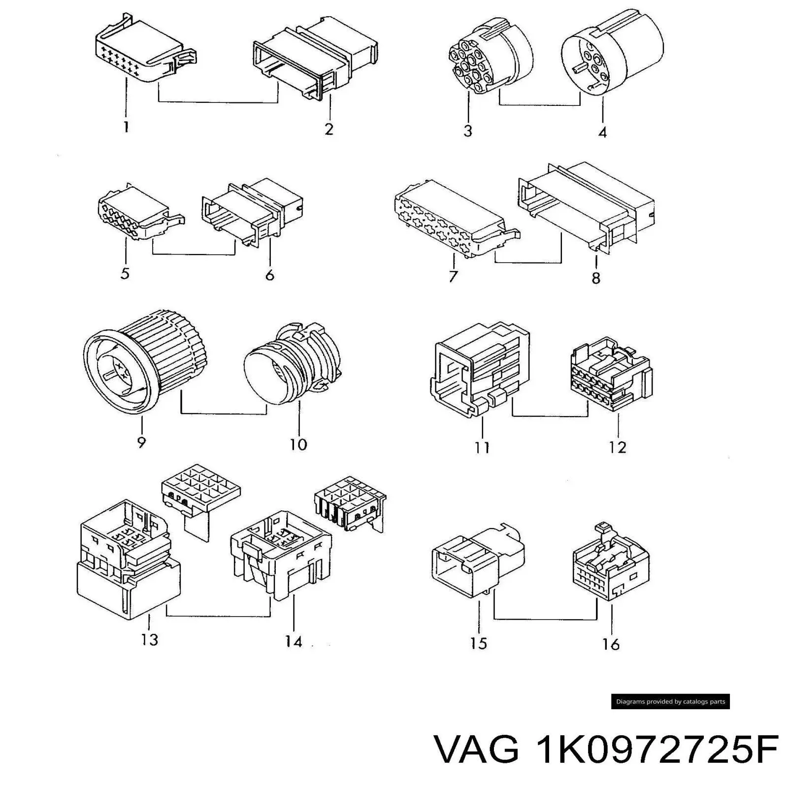  VAG 1K0972725F preço, a partir de 2,15 USD