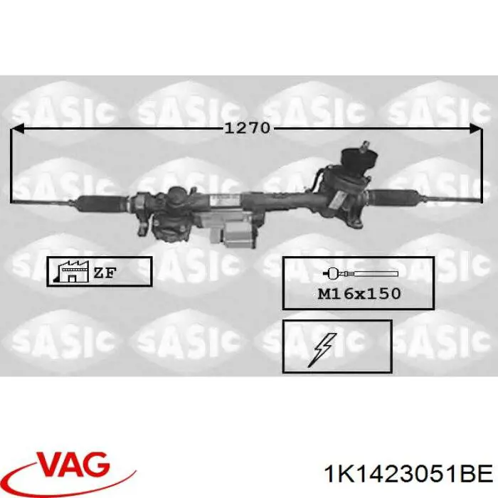 1K1423051BE VAG Cremalheira da direção