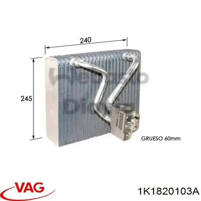 Vaporizador de aparelho de ar condicionado VAG 1K1820103A preço, a partir de 62,99 USD