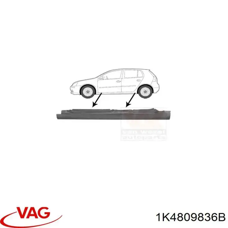 Acesso externo direito VAG 1K4809836B preço, a partir de 76,19 USD