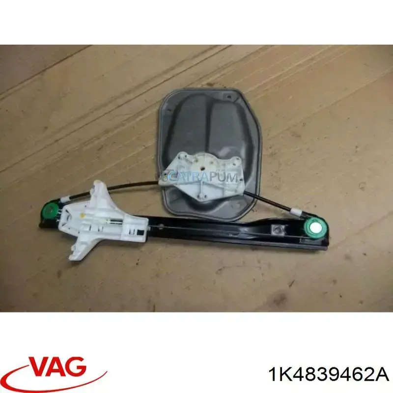 1K4839462A VAG Mecanismo de acionamento de vidro da porta traseira direita