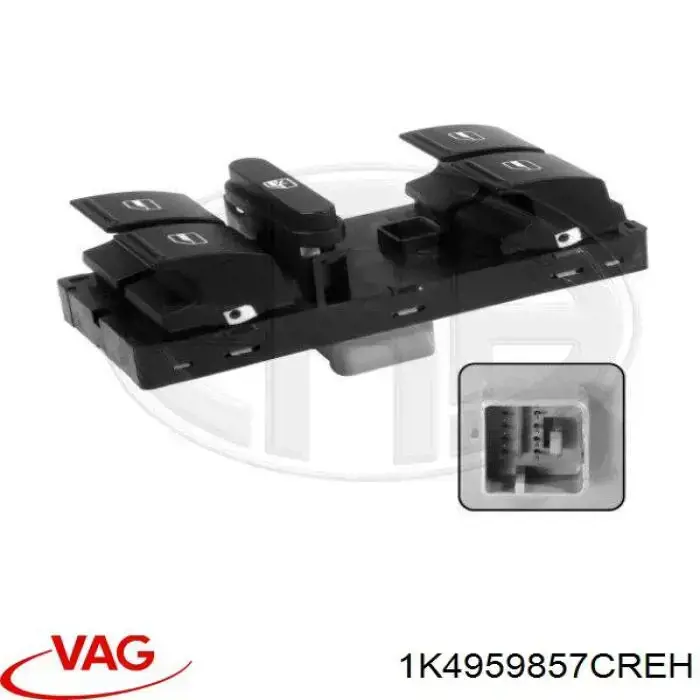 Unidade de botões dianteira esquerda de controlo de elevador de vidro VAG 1K4959857CREH preço, a partir de 28,99 USD