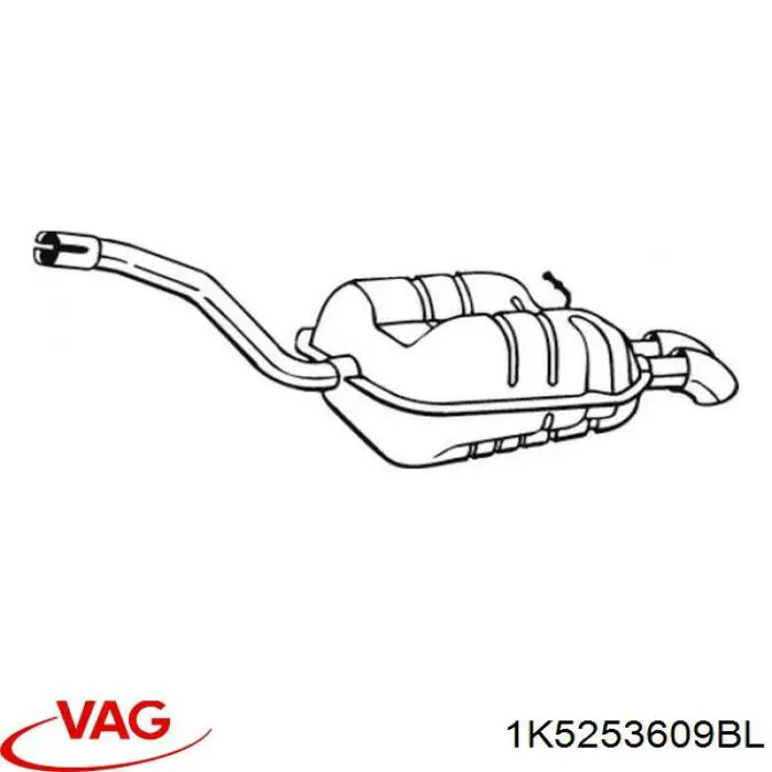 1K5253609CB VAG Silenciador, parte traseira