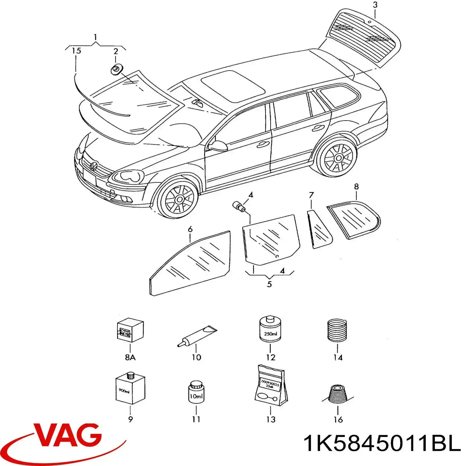 Pára-brisas VAG 1K5845011AN preço, a partir de 242,11 USD