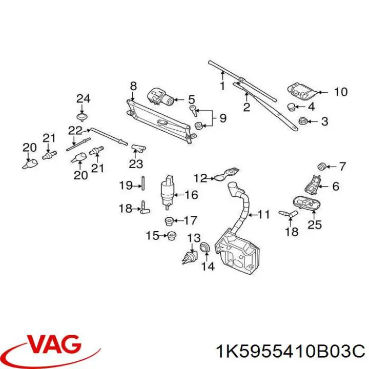Braço de limpa-pára-brisas do pára-brisas VAG 1K5955410B03C preço, a partir de 93,90 USD