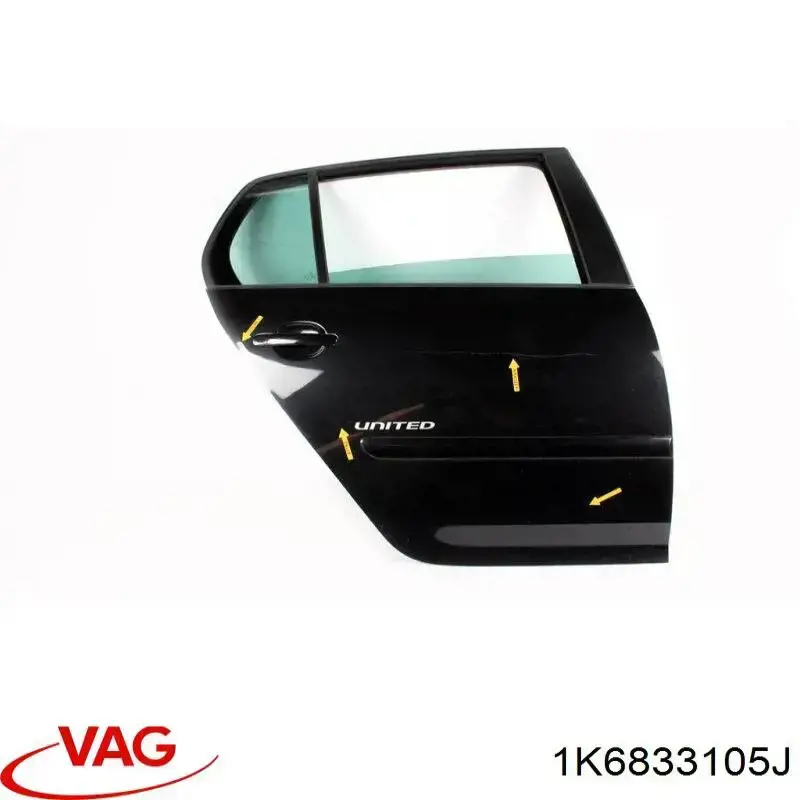 Painel mandíbula da porta traseira esquerda VAG 1K6833105J preço, a partir de 177,07 USD