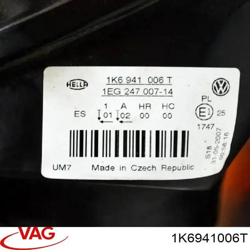 1K6941006T VAG Luz direita