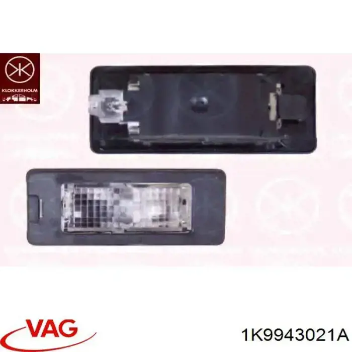 1K9943021A VAG Lanterna da luz de fundo de matrícula traseira